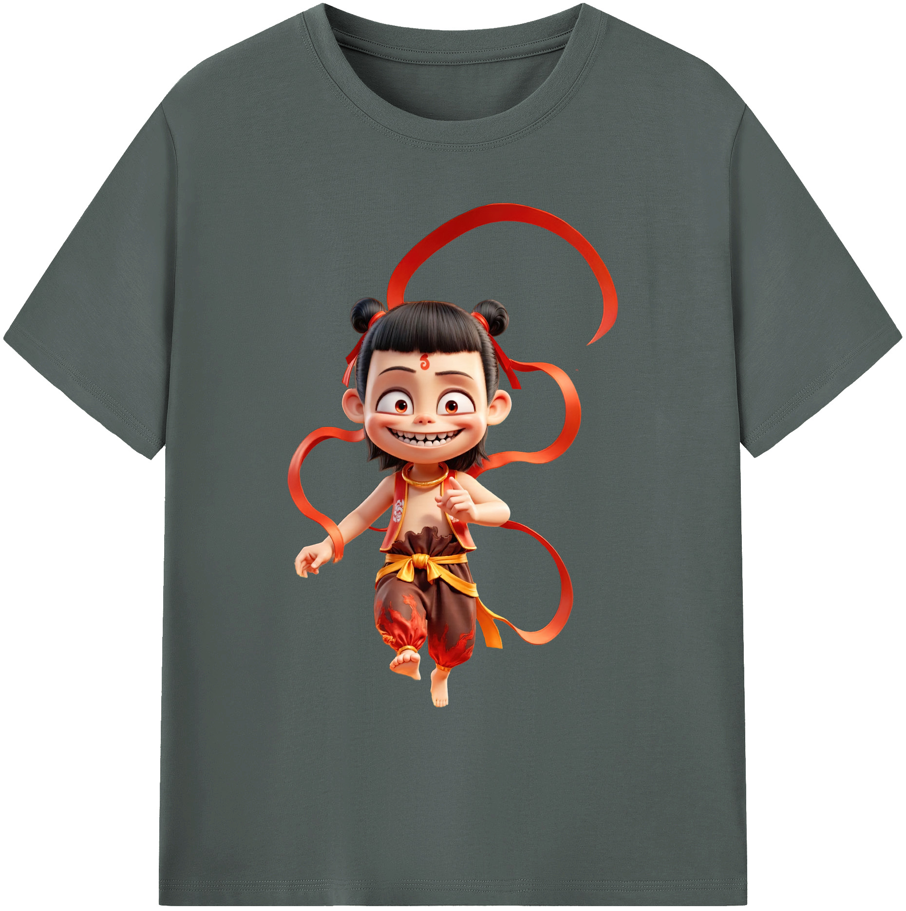 （画像用） Ne Zha 2 ナタ 魔童の大暴れ 綿100％ メンズ半袖Tシャツ｜肌触りやわらか＆通気性